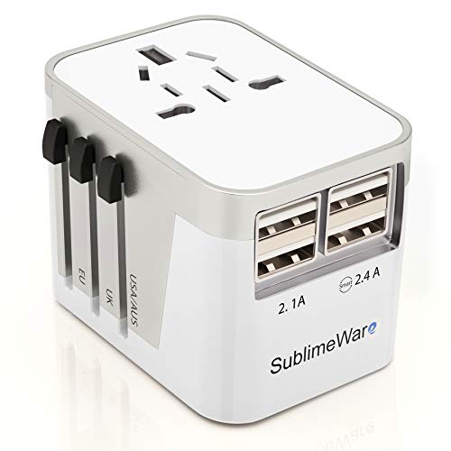 International Power Adapter Travel Plug - 4 USB...